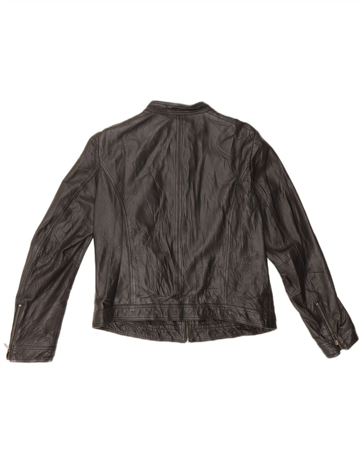 Esprit Γυναικείο Δερμάτινο Μπουφάν Racer UK 16 Μεγάλο Δερμάτινο Μαύρο