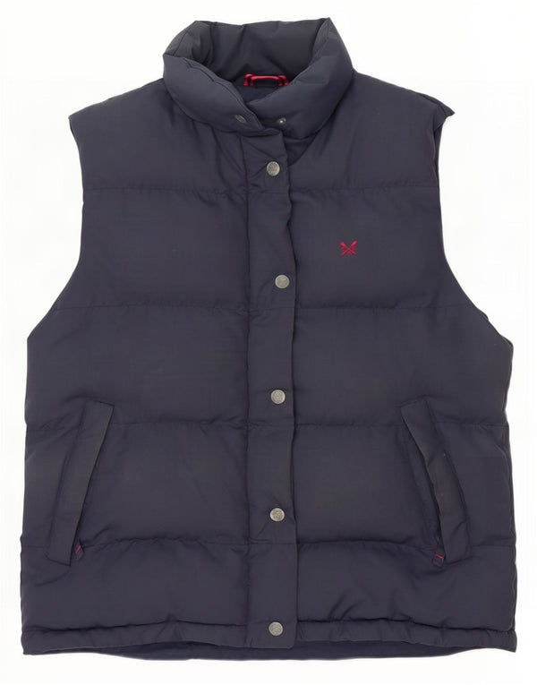 Crew Clothing Γυναικεία padded Gilet UK 12 Medium Navy Blue Polyester