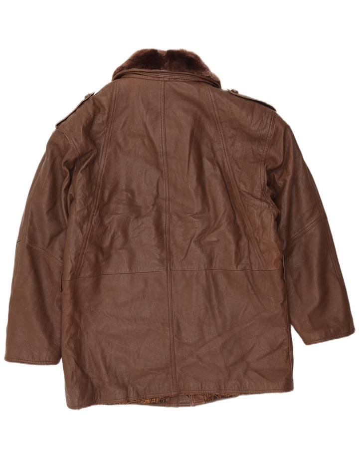Vintage Ανδρικό Δερμάτινο Μπουφάν IT 52 XL Καφέ Δερμάτινο