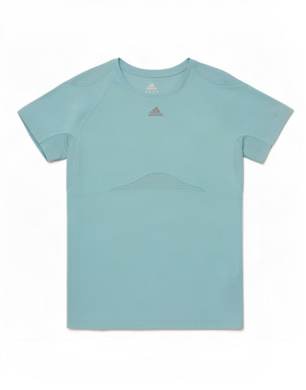Adidas Γυναικείο T-Shirt Top UK 10 Small Blue Polyester