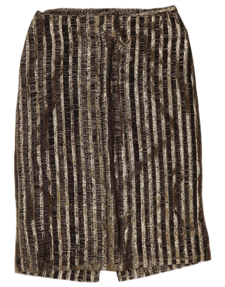 Vintage γυναικείο σετ 2 τεμαχίων UK 14 Medium W29 καφέ ριγέ