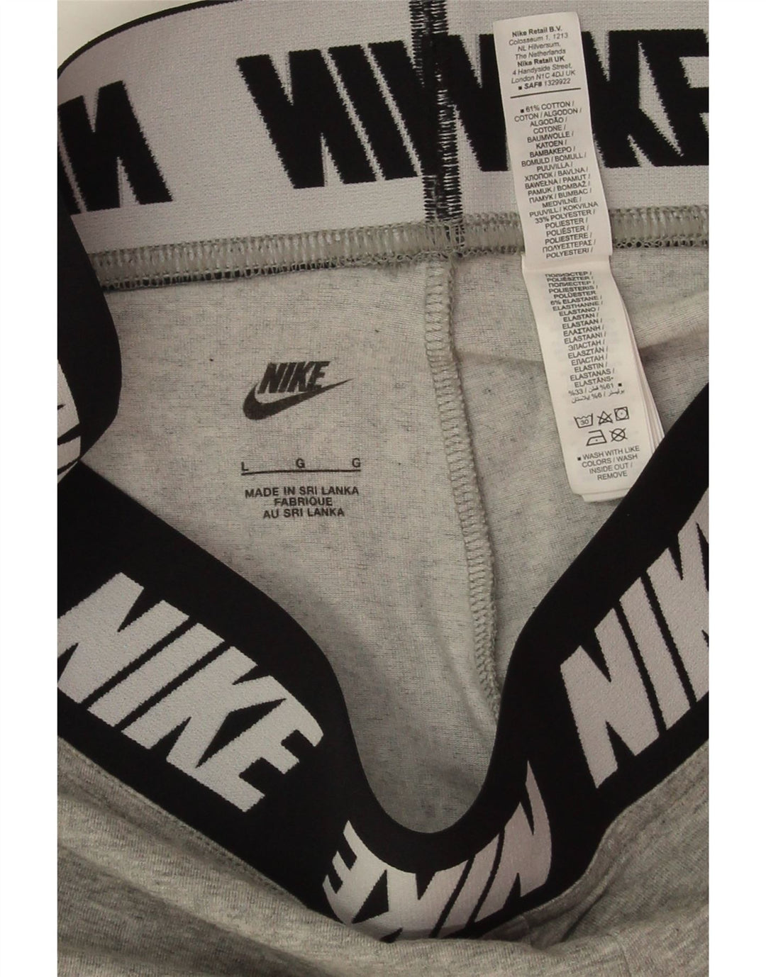 Γυναικεία γραφικά κολάν Nike UK 14 Large γκρι βαμβακερά