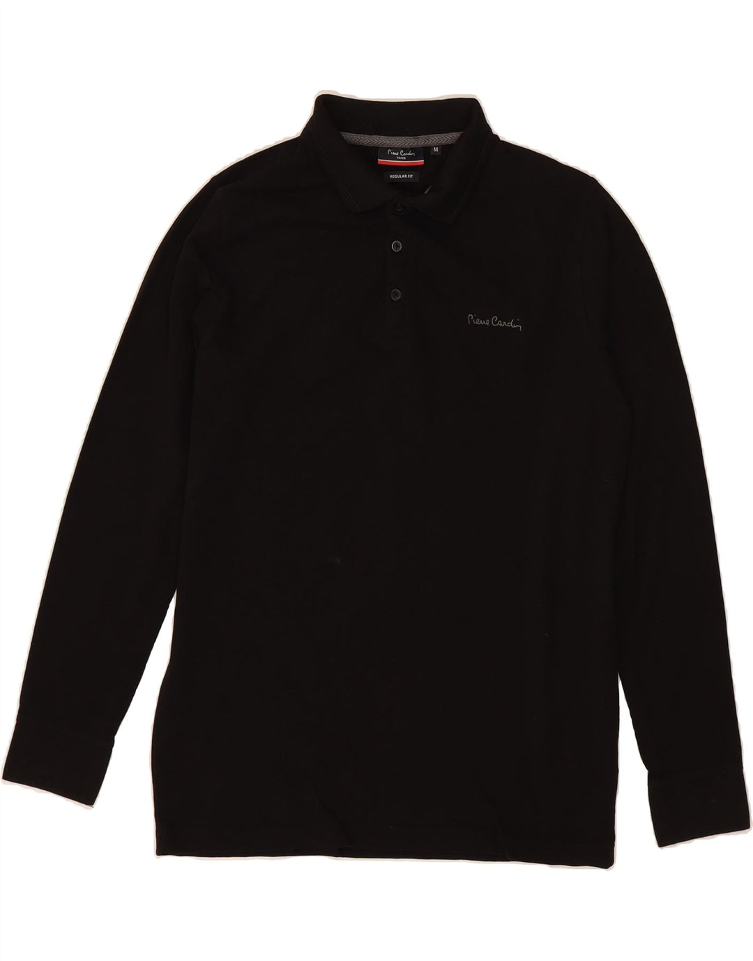 PIERRE CARDIN Mens Paris Regular Fit Long Sleeve Polo Shirt Medium Black Vintage Pierre Cardin and Second-Hand Pierre Cardin from Messina Hembry 