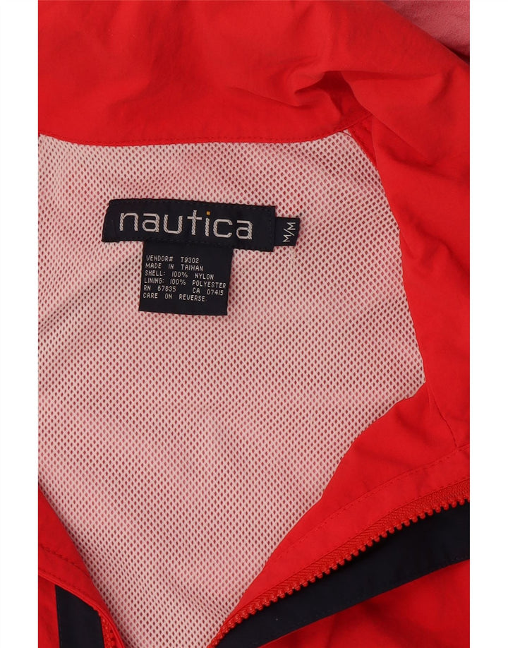 NAUTICA Ανδρικό μπουφάν βροχής με κουκούλα UK 38 Medium Red Nylon