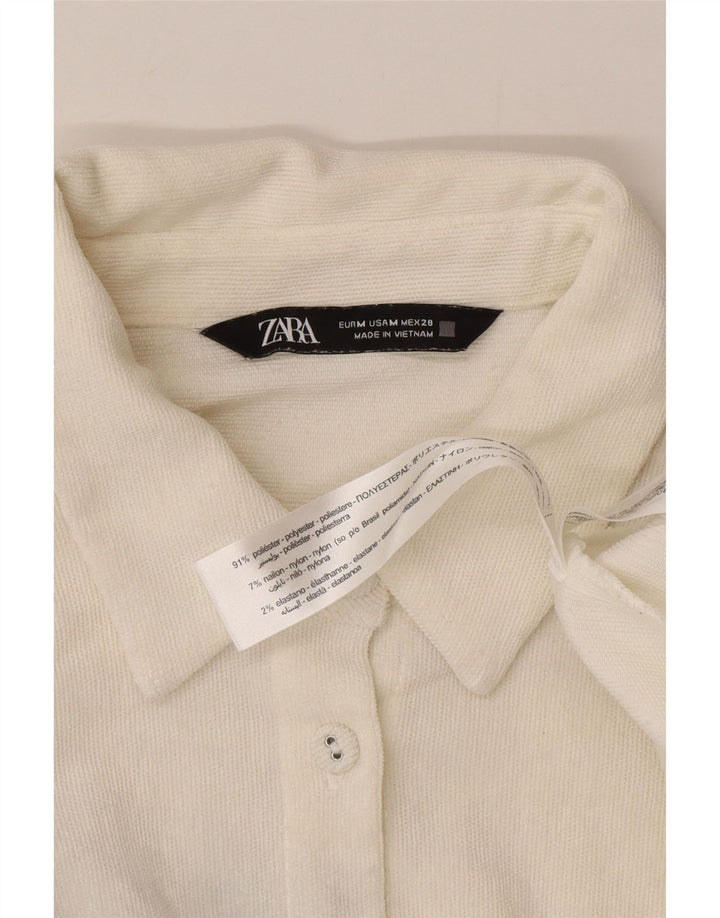 Zara Γυναικείο πουκάμισο Oversized UK 14 Medium White Polyester