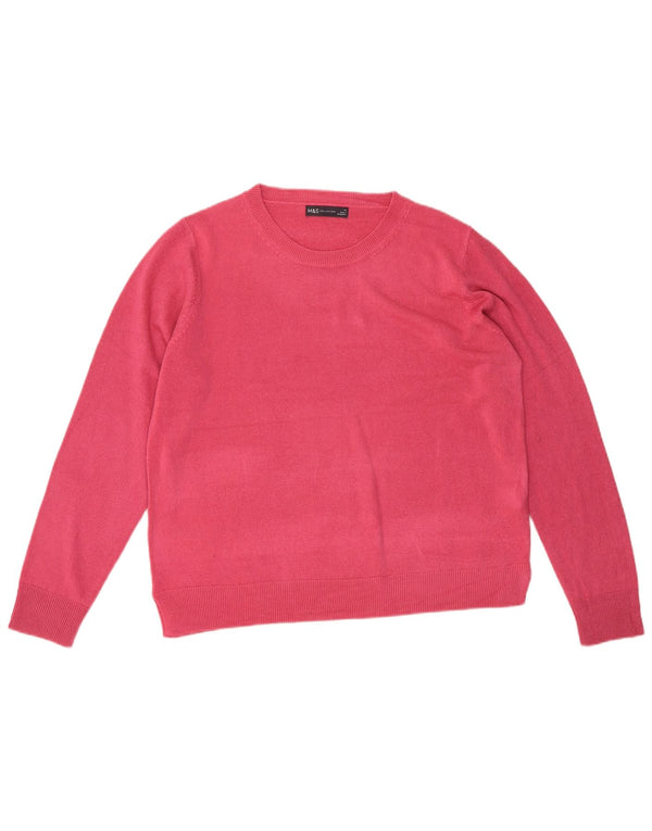 Marks & Spencer Γυναικείο πουλόβερ με λαιμόκαυστο UK 18 XL Ροζ Ακρυλικό