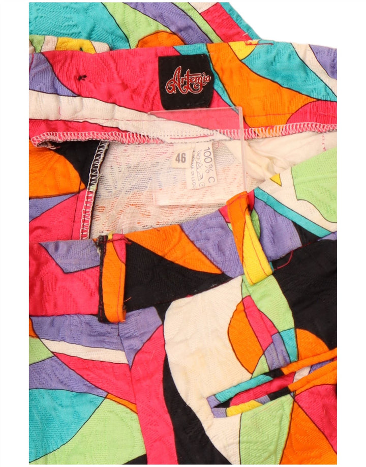 VINTAGE Γυναικείο Ψηλόμεσο Παντελόνι Chino IT 46 Μεγάλο W30 L28 Πολύχρωμο