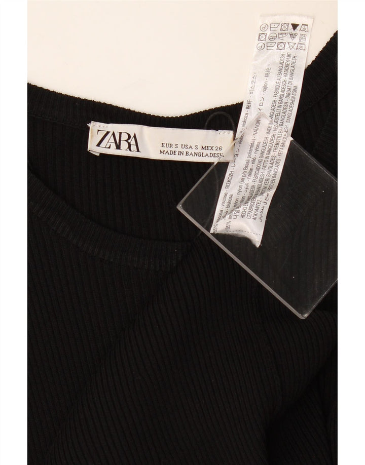 ZARA Γυναικείο Jumper Φόρεμα UK 6 Small Black Viscose