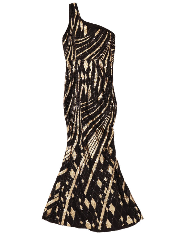 Faeriesty Γυναικείο Maxi One Shoulder Dress Mermaid UK 4 XS Μαύρο γεωμετρικό