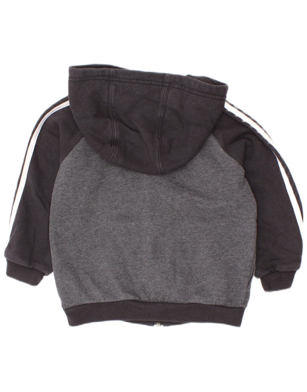 Πουλόβερ Adidas Baby Boys με φερμουάρ με κουκούλα 12-18 μηνών Γκρι βαμβακερό χρώμα