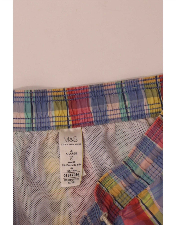 Ανδρικό σορτς κολύμβησης Marks & Spencer XL πολύχρωμο καρό βαμβακερό