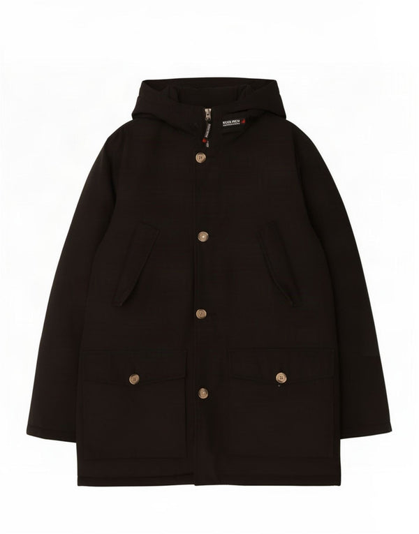 Woolrich Boys Hooded Podded Coat 15-16 Years Black Cotton