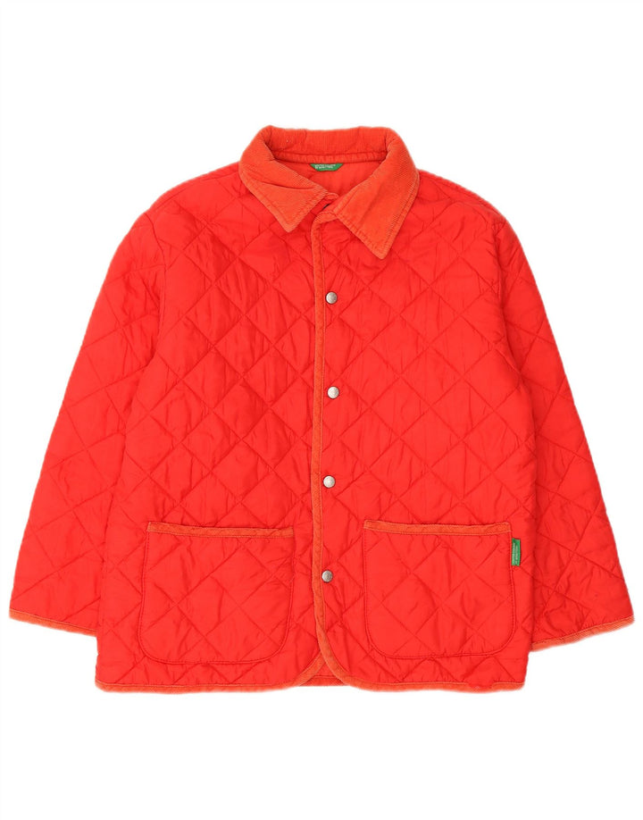 Μπουφάν Benetton Boys Quilted Jacket 13-14 Years Large Red Polyamide