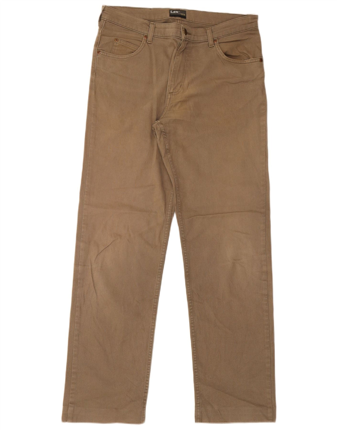 Lee Mens Brooklyn Straight Jeans W34 L33 Beige Cotton