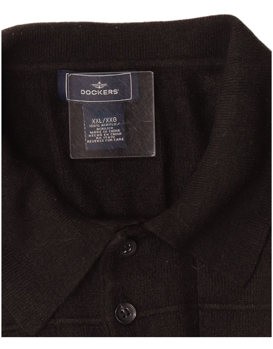 Ανδρικό πουλόβερ Dockers Polo Neck Jumper 2XL Μαύρο Ακρυλικό