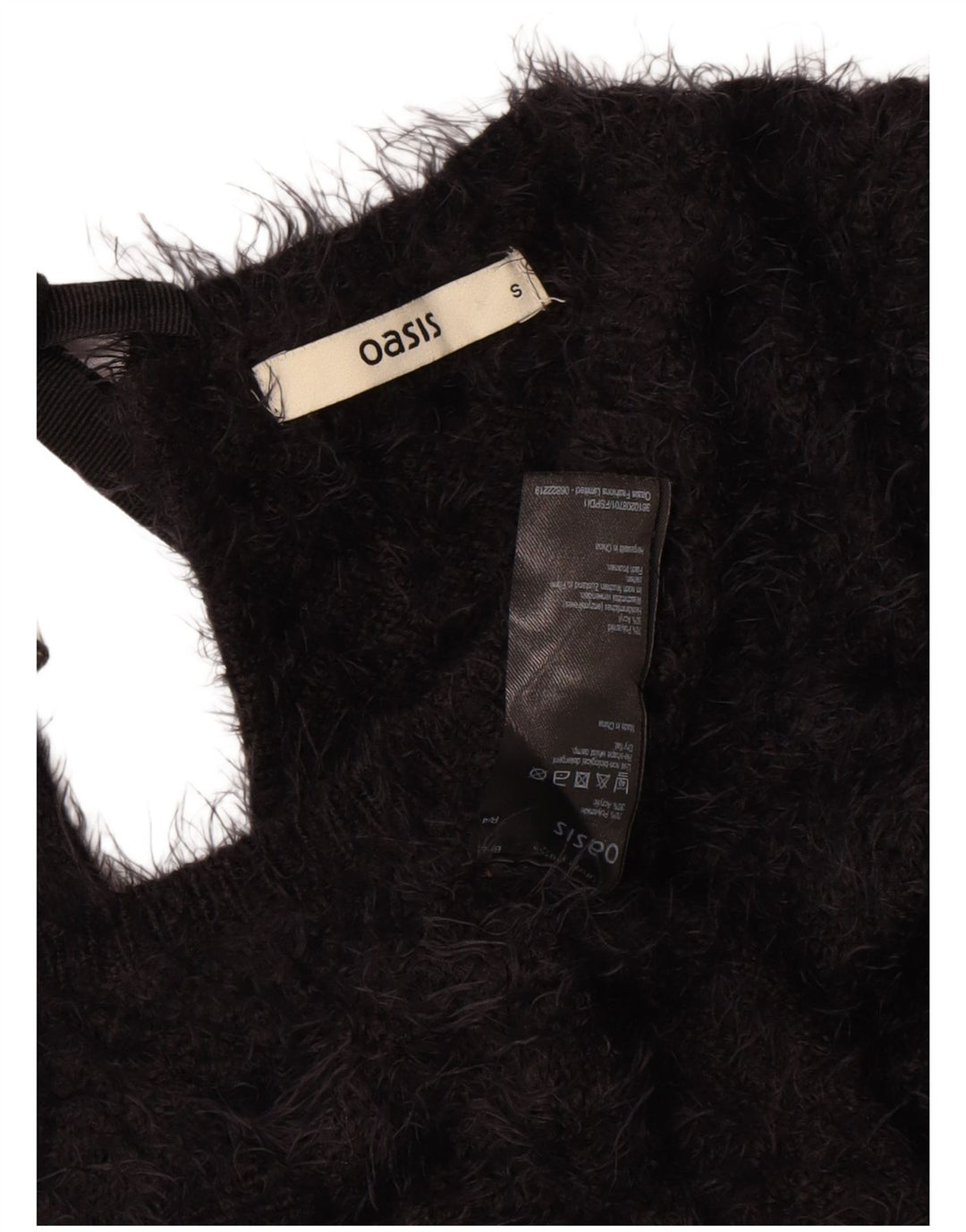 Γυναικείο πουλόβερ Oasis Boat Neck Jumper UK 10 Small Black Polyamide