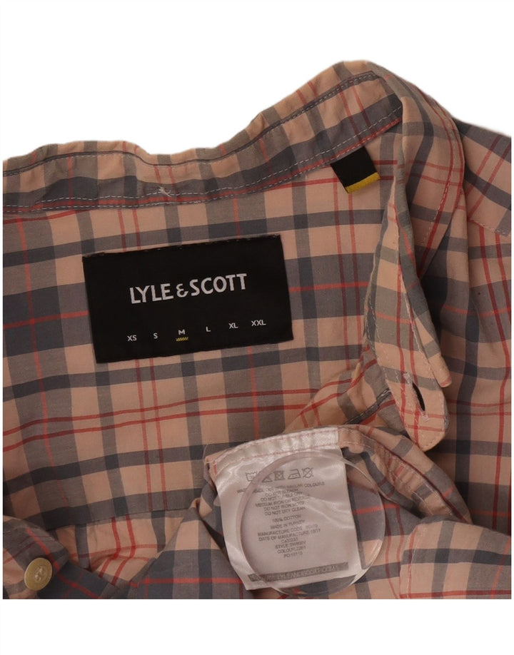 Ανδρικό κοντομάνικο πουκάμισο Lyle & Scott σε μεσαίο μπεζ βαμβακερό χρώμα