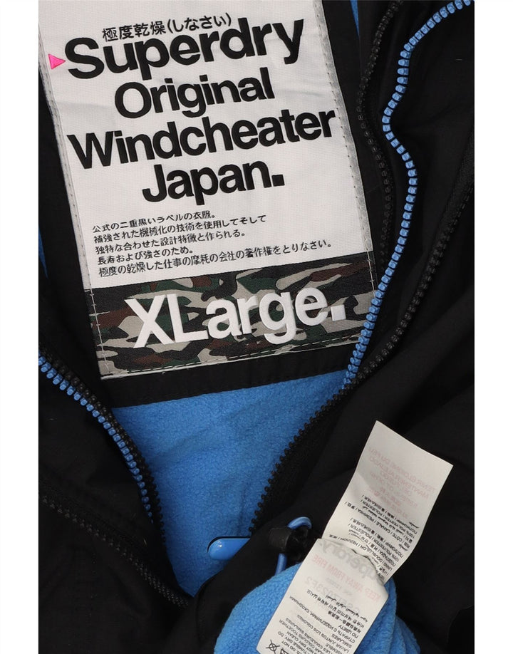 SUPERDRY Γυναικείο Windcheater με κουκούλα Windbreaker Jacket UK 18 XL Μαύρο