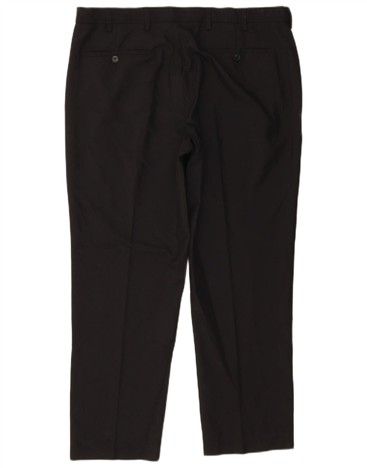 Marks & Spencer Ανδρικό παντελόνι Chino με κανονική εφαρμογή W38 L29 μαύρο πολυεστέρα