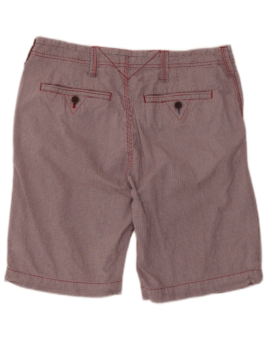WHITE STUFF Ανδρικό σορτς Chino W34 Μεγάλο κόκκινο βαμβακερό Gingham