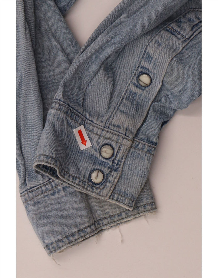 Ανδρικό τζιν πουκάμισο WRANGLER μεγάλο μπλε βαμβακερό