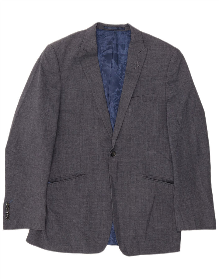 Marks & Spencer Ανδρικό σακάκι σακάκι 1 κουμπιού UK 38 Medium Blue Wool