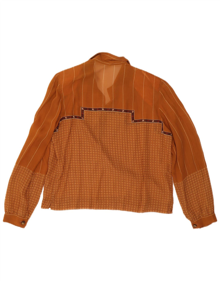 Vintage Γυναικεία Μακρυμάνικη Μπλούζα IT 48 XL Καφέ Γεωμετρική