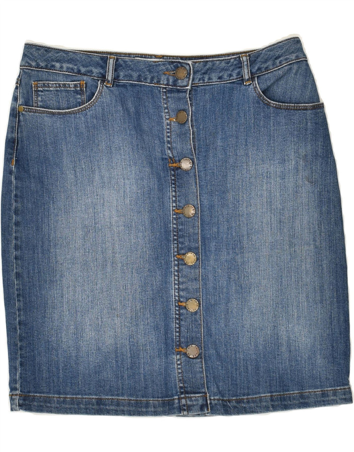 FAT FACE Womens Denim Skirt UK 12 Medium W32 Blue Cotton Vintage Fat Face and Second-Hand Fat Face from Messina Hembry 