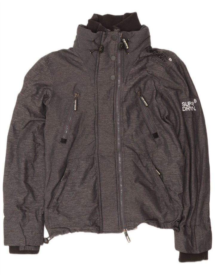 Superdry γυναικείο μπουφάν βροχής UK 14 Medium Grey Nylon