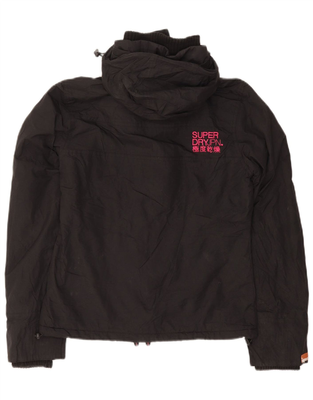 Superdry Γυναικείο Μπουφάν με κουκούλα αντιανεμικό UK 10 Small Black Nylon
