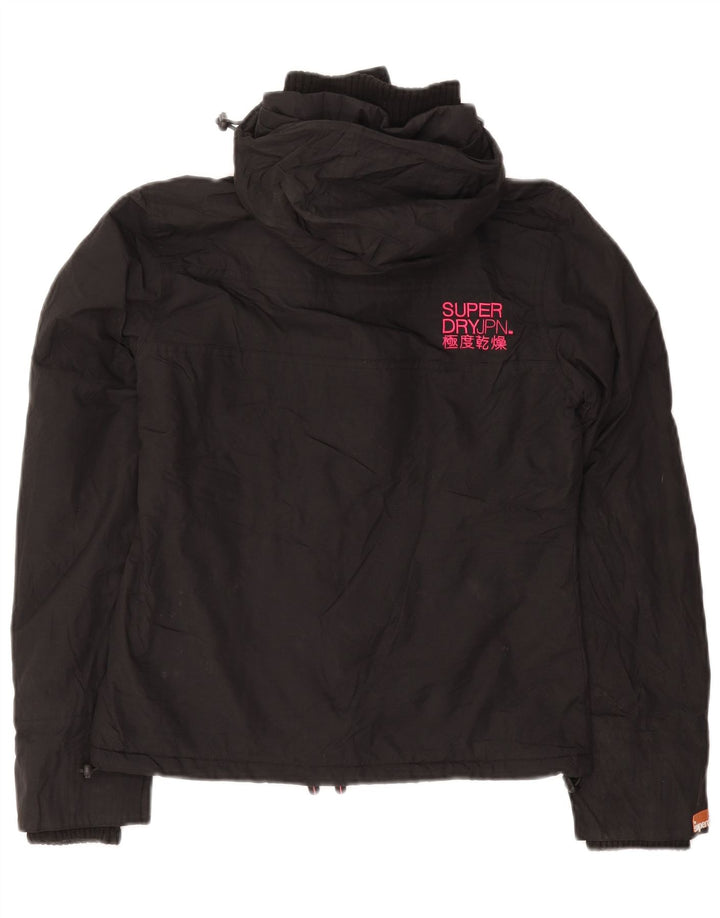 Superdry Γυναικείο Μπουφάν με κουκούλα αντιανεμικό UK 10 Small Black Nylon