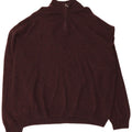 MARKS & SPENCER Ανδρικό πουλόβερ με φερμουάρ 4XL Μαλλί μπορντό