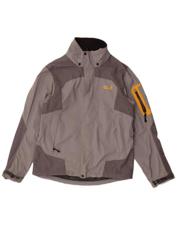 Jack Wolfskin Ανδρικό μπουφάν βροχής UK 40/42 Large Grey Colorblock Polyamide