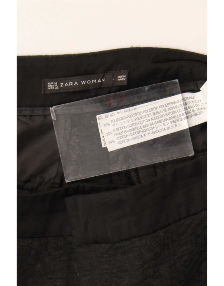 Zara Γυναικείο Slim Cropped Παντελόνι Medium W28 L25 Μαύρο με στίγματα πολυεστέρα
