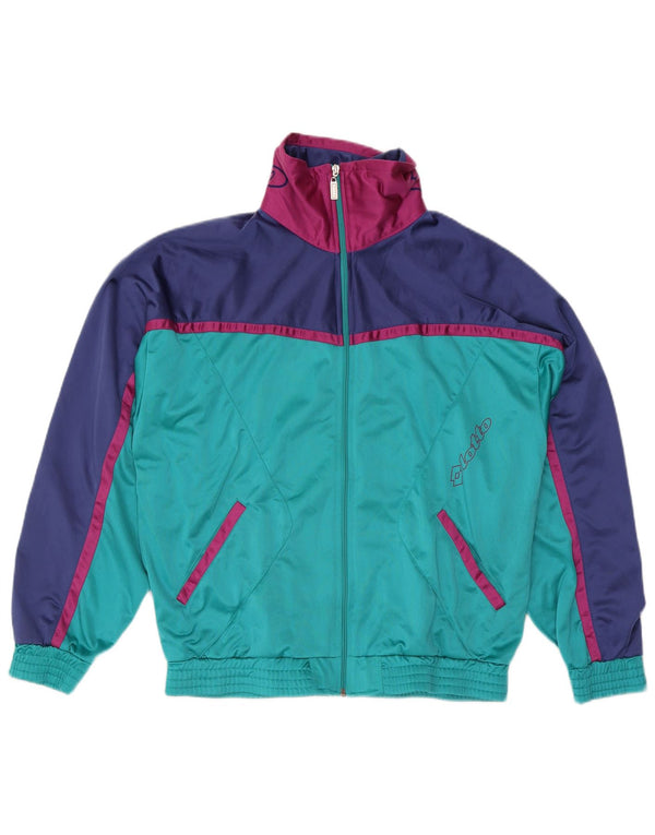 Ανδρική αθλητική φόρμα γραφικών LOTTO Top Jacket Large Blue Colorblock Polyester