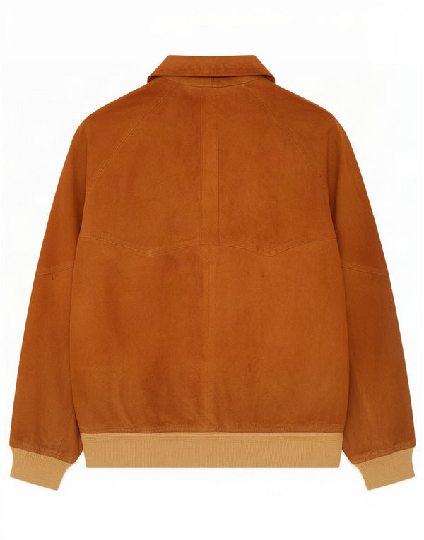Vintage Ανδρικό Suede Bomber Jacket IT 52 XL Brown Colourblock