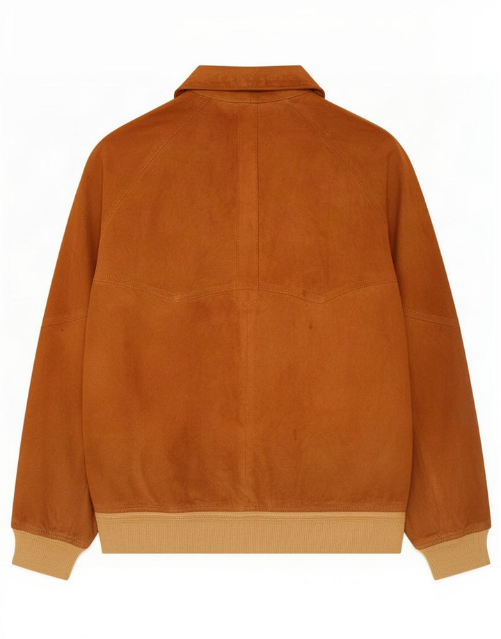 Vintage Ανδρικό Suede Bomber Jacket IT 52 XL Brown Colourblock