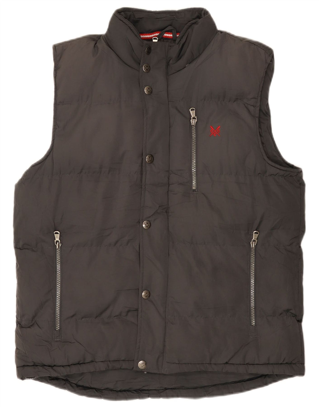 Crew Clothing Ανδρικά padded Gilet UK 38 Medium Grey Polyester