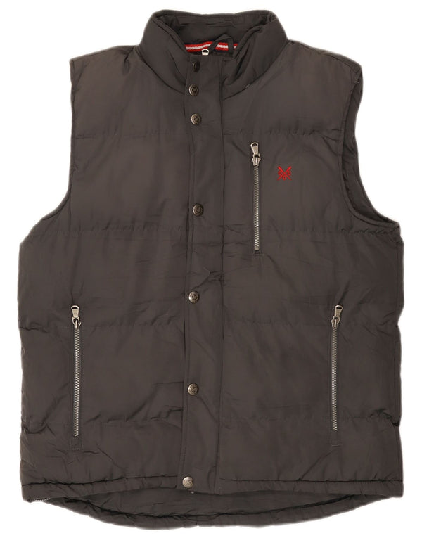 Crew Clothing Ανδρικά padded Gilet UK 38 Medium Grey Polyester