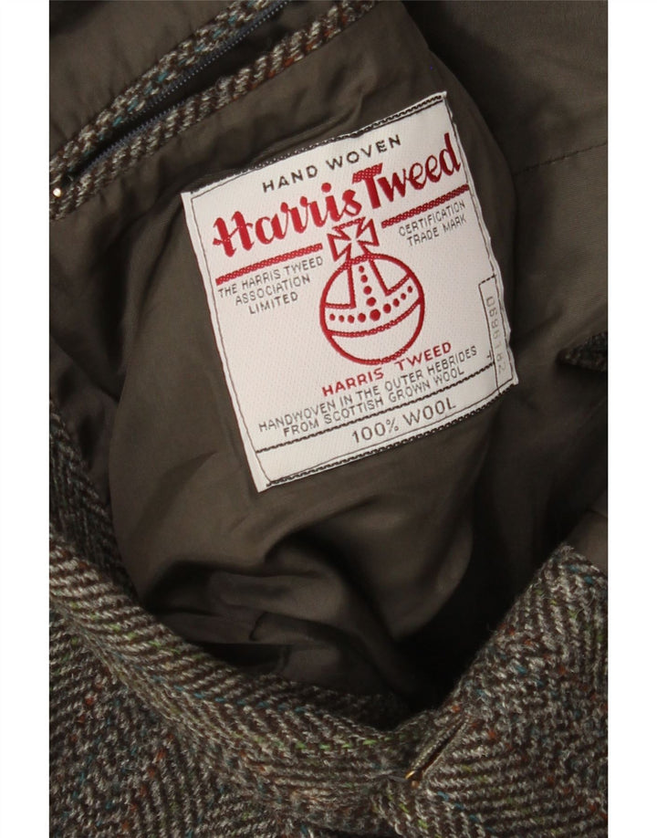 Harris Tweed Ανδρικό μπλέιζερ με 2 κουμπιά μπουφάν UK 40 μεγάλο καφέ ψαροκόκκαλο
