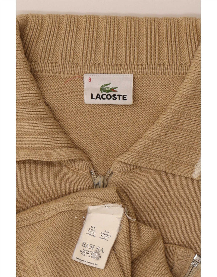 Ανδρικό πουλόβερ ζακέτα Lacoste Νούμερο 8 3XL Μπεζ βαμβακερό