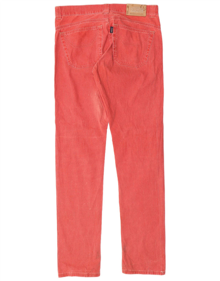 JECKERSON Mens Straight Corduroy Trousers W32 L33 Red