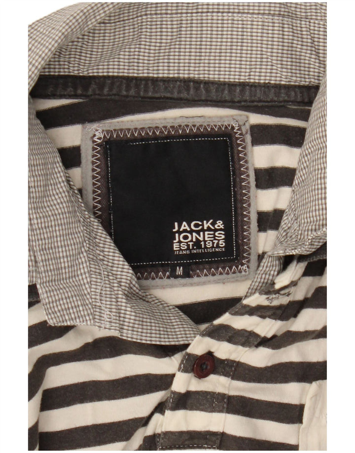 JACK & JONES Ανδρικό γραφικό πόλο μπλουζάκι μεσαίο γκρι ριγέ