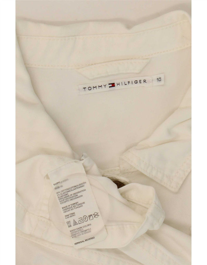 Tommy Hilfiger Γυναικείο Bomber Jacket UK 10 μεγάλο λευκό βαμβακερό