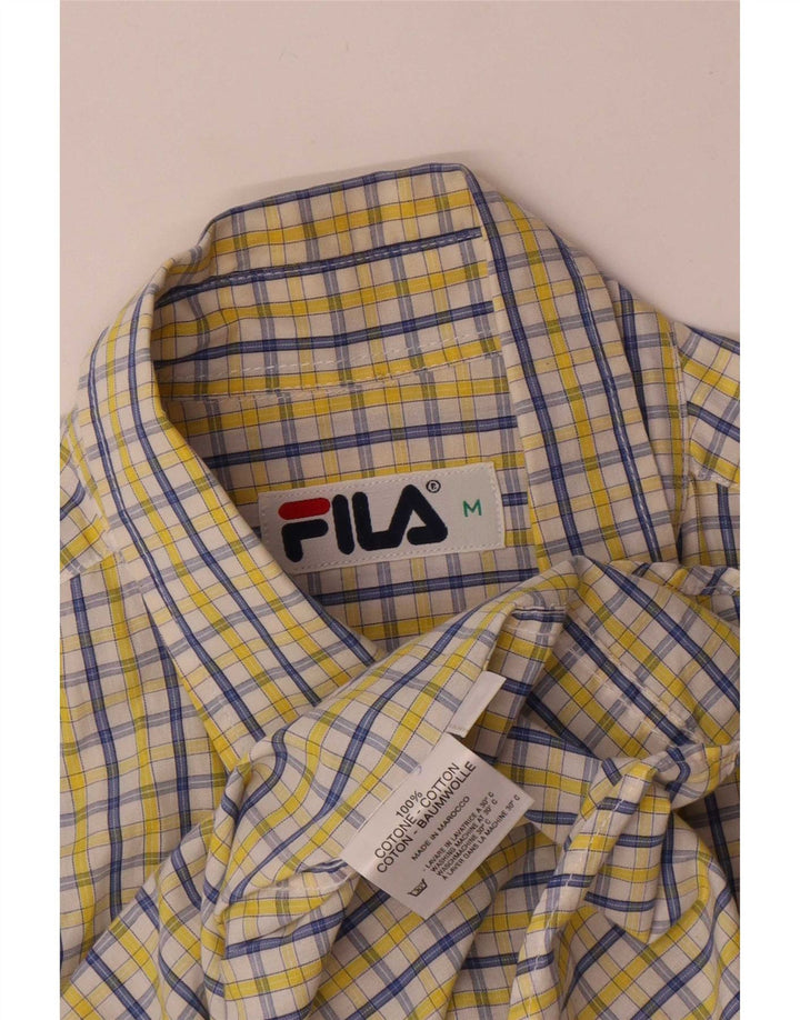 Ανδρικό κοντομάνικο πουκάμισο Fila, μεσαίο κίτρινο βαμβακερό