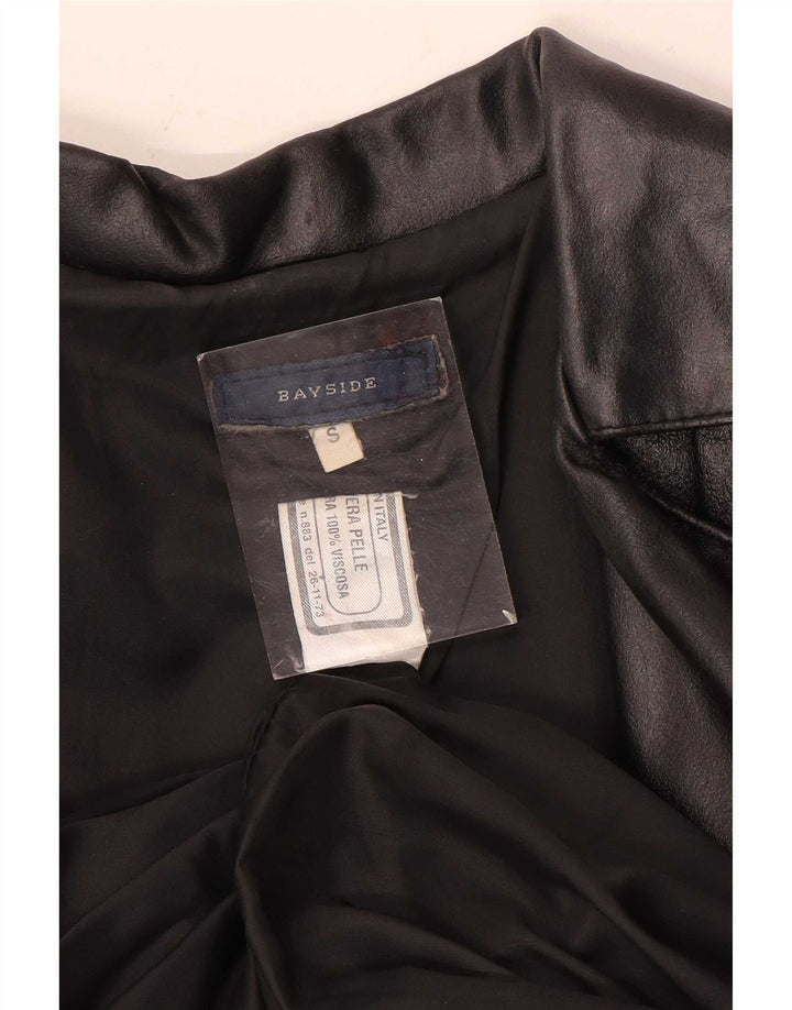 Bayside Γυναικείο Δερμάτινο Μπουφάν UK 10 Small Black Leather