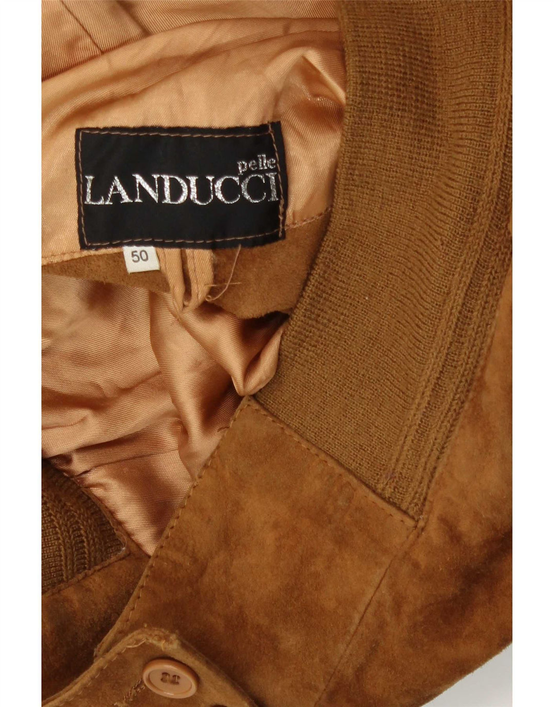 Vintage Ανδρικό Suede Bomber Jacket IT 50 Medium Beige Leather