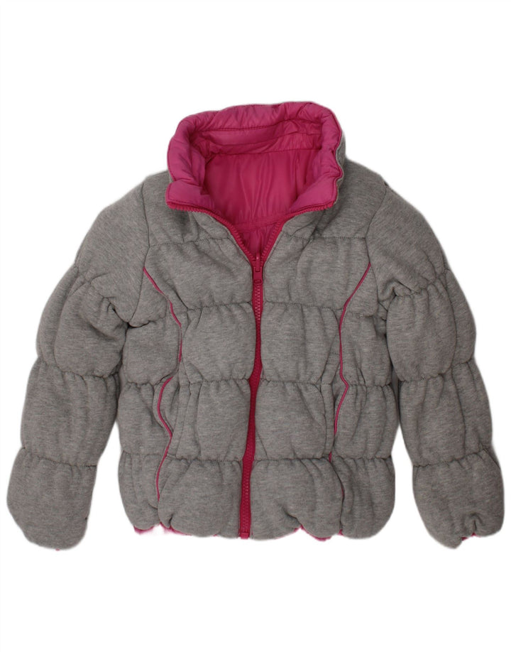 Dkny Girls Hooded Reversible Jacket 4-5 Years Pink Polyester
