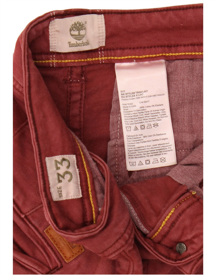 Ανδρικό τζιν σορτς Timberland W33 από μεσαίο βαμβακερό μπορντό