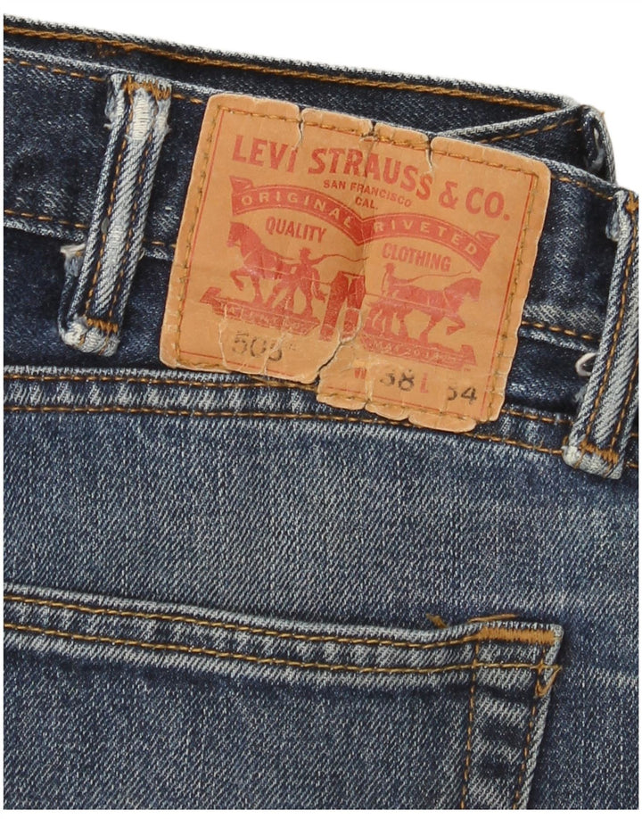 Levi's Mens 505 Straight Jeans W38 L34 Μπλε Βαμβακερό
